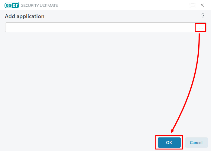 انتخاب فایل اجرایی برنامه برای استثنا در ESET