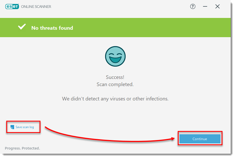 نمایش نتایج و ذخیره گزارش اسکن در ESET Online Scanner