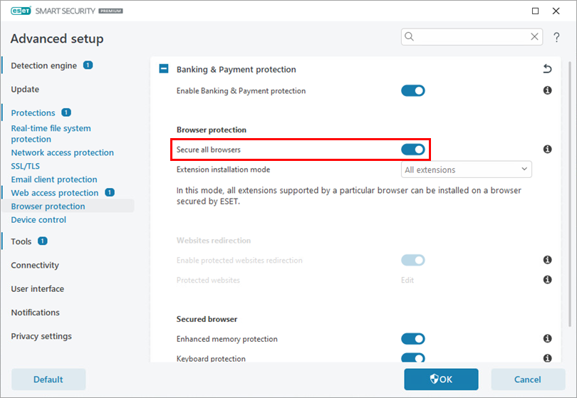 آموزش فعالسازی ESET Safe Banking